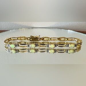 Elegant Opal Bracelet stamped 925 FAS